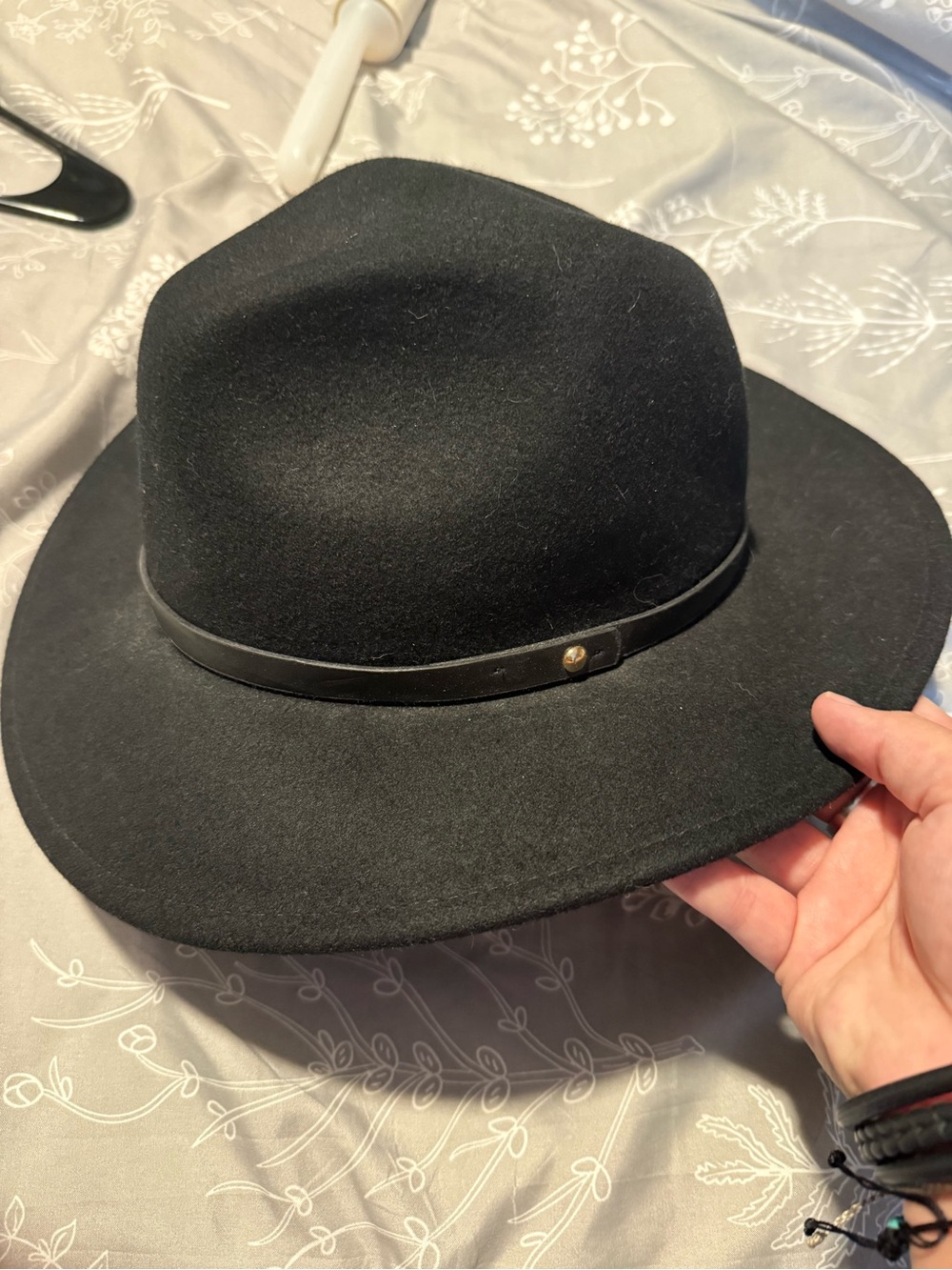Free People Black Wide Brimmed Hat